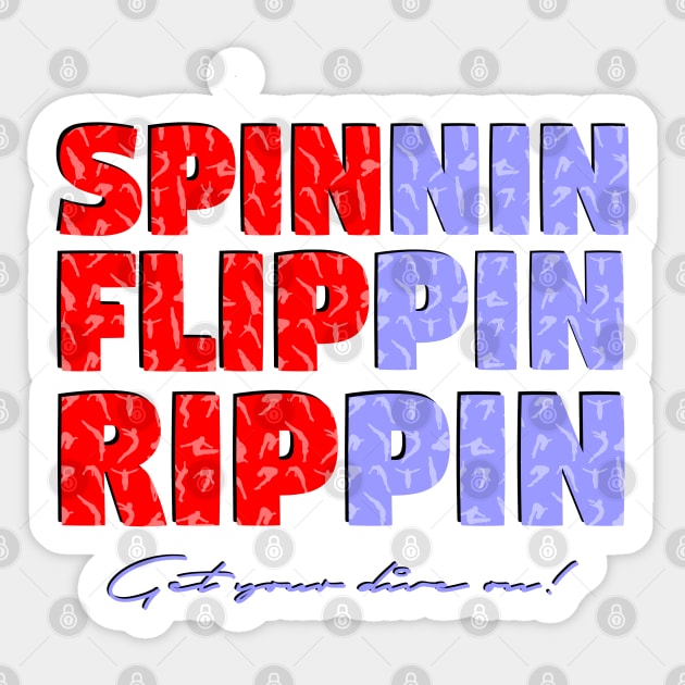 Diving - SPIN FLIP RIP - Get your dive on! Sticker by GR8DZINE